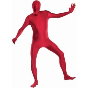 Red 2nd Skin Full Body form-fitting Spandex Jumpsuit Adult Men Costume M to 5'4"